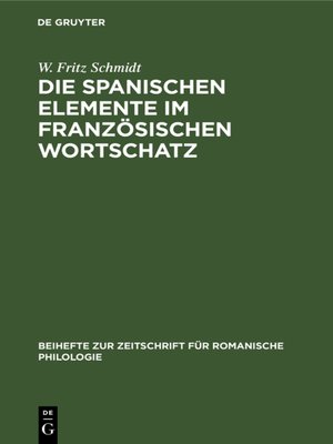 cover image of Die spanischen Elemente im französischen Wortschatz